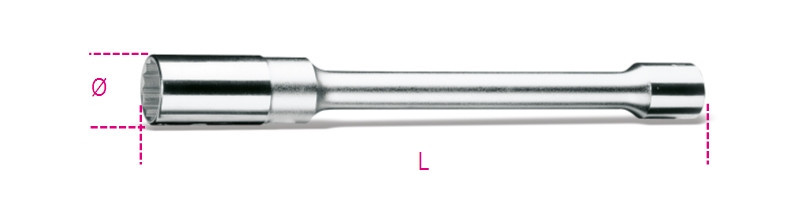 956L 14 1/2"-os gyertyakulcs, tizenkétszög-profil, hosszított kivitel - Beta - 009560214