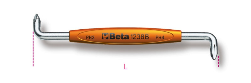 1238B 3-4 Sarokcsavarhúzó Phillips®-csavarokhoz - Beta - 012380203