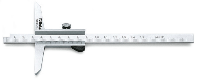 1656 200 Mélységmérő rozsdamentes acélból, tokban, pontosság 0.02 mm - Beta - 016560020