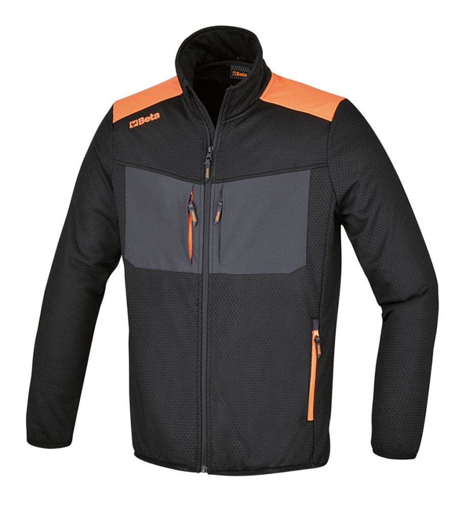 7564N XXXL Szellőző elasztikus polárdzseki, hosszúcipzáras, sokzsebes, fekete - Beta - 075640006