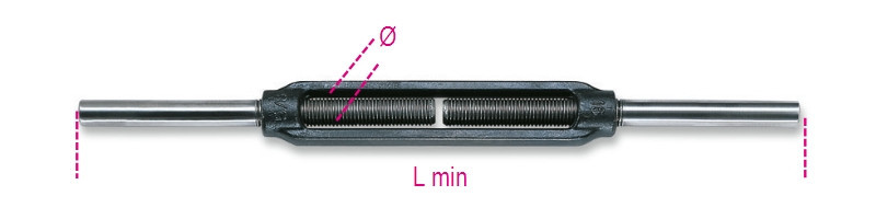 8008N M10 Mindkét oldalon toldatos feszítőszerelvény, természetes színű - Beta - 080080210