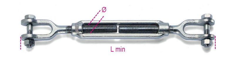 8009Z M10 Mindkét oldalon kengyeles, feszítőszerelvény, galvanizált - Beta - 080090010