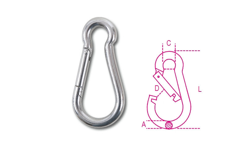 8274 10X100 Karabiner horog AISI 316 - Beta - 082740210
