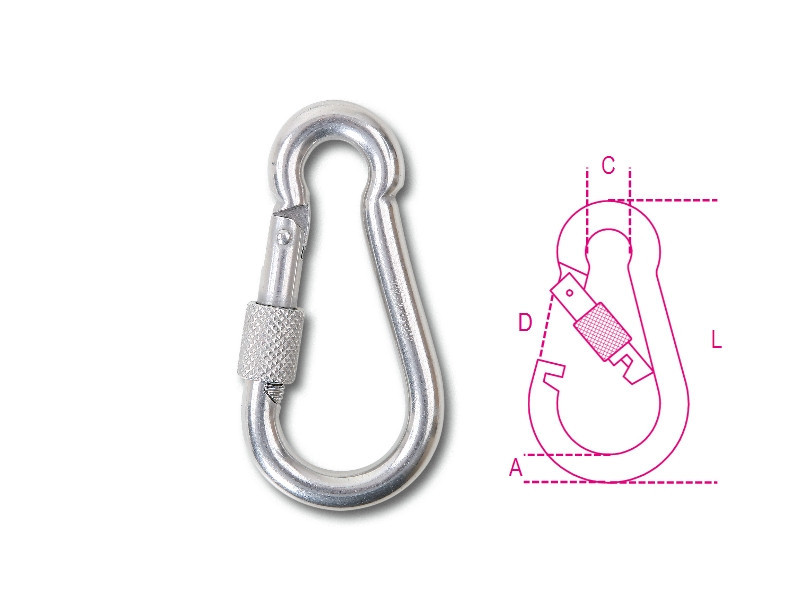 8274G 8X8 Karabiner horog anyával AISI 316 - Beta - 082740308
