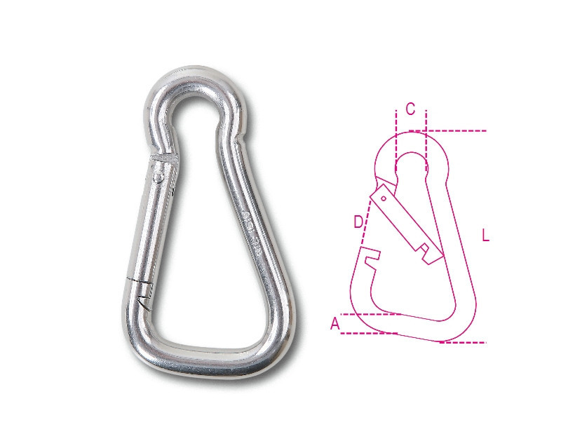 8276 10X100 Asszimmetrikus karabiner horog AISI 316 - Beta - 082760210