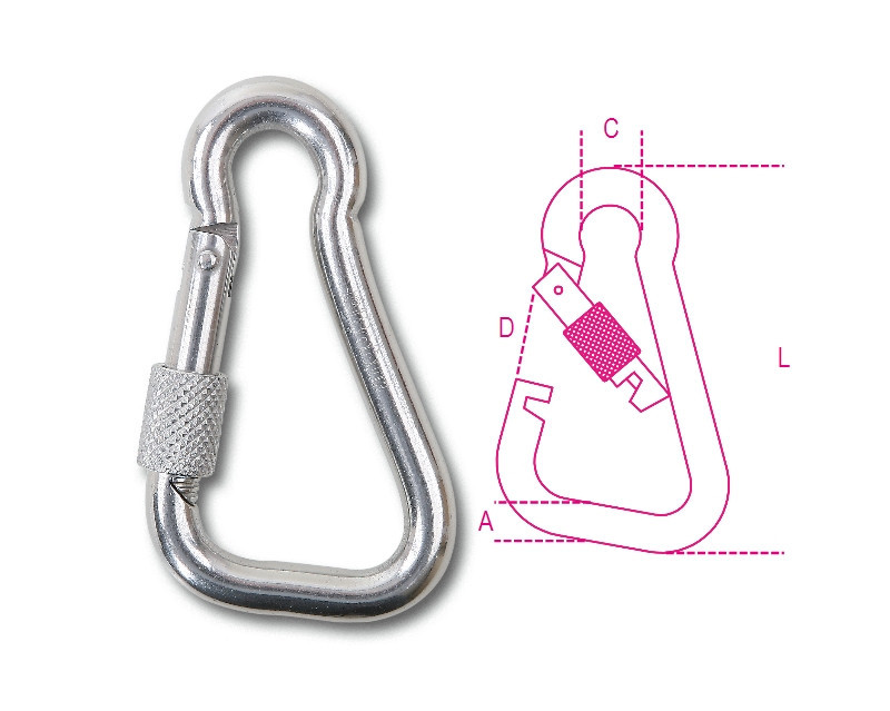 8276G 8X80 Asszimmetrikus karabiner horog AISI 316 - Beta - 082760308